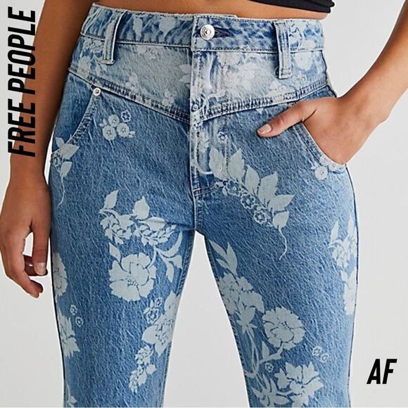 FREE PEOPLE NAOMI FLARED JEANS NEW NWT SIZE 25 - Picture 4 of 7